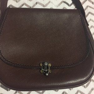 Brown leather crossbody bag